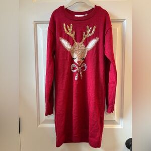 Red Reindeer sweater Dress for Kids